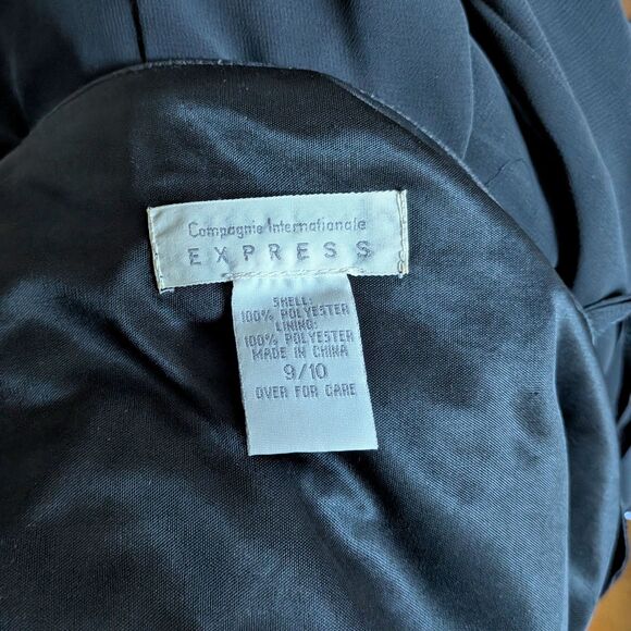 Vintage Y2K Express Black Midi Dress Beaded Evening Whimsigoth Size 9/10 - Picture 8 of 11